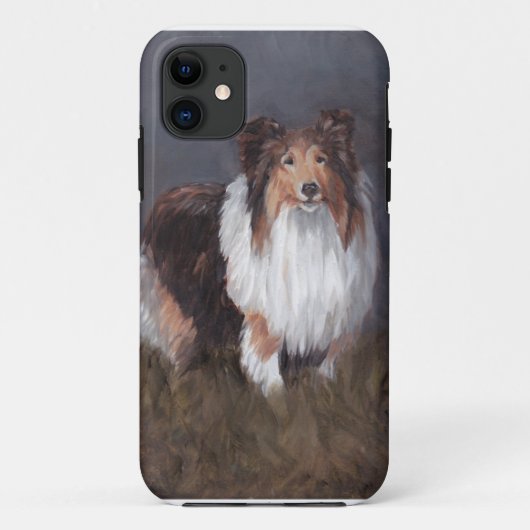 シェットランド・シープドッグ犬の芸術の電話箱 Case-Mate iPhoneケース (裏面)