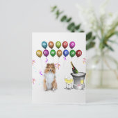 シェットランド・ シープドッグ犬ハッピーニューイヤー シーズンポストカード (スタンド正面)