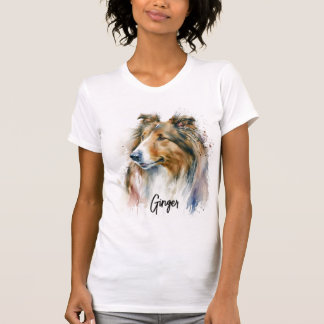 シェットランド・ シープドッグ犬パーソナライズされた種 Tシャツ