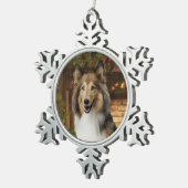 シェットランド・ シープドッグ装飾品 スノーフレークピューターオーナメント (右)