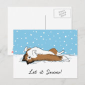 シェットランド・シープドッグ スノー・ドッグ - シェルティー ホリデー シーズンポストカード (正面/裏面)