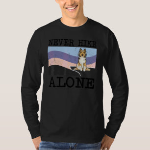 シェットランド・シープドッグ ハイキング グッズ ひとりぼっちのハイカー Tシャツ