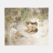 シェットランド・ シープドッグ フリースブランケット (正面(横))