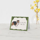 シェットランド・シープドッグ、悔やみや弔慰カード カード (黄色い花)