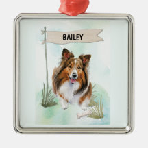 シェットランド・シープドッグ 水彩 オーダーメイド 犬