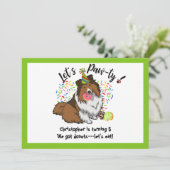 シェトラおもしろいンド·シープドッグ·ドーナッツ誕生パーティー 招待状 (スタンド正面)