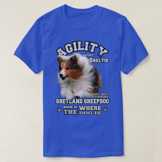 シェトランドコリー機敏性 Tシャツ (デザイン正面)