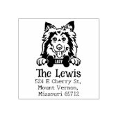 シェトランドシェプドッグ犬、差出人住所、 ラバースタンプ (インプリント)