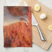 シェトランドシェプドッグ紅葉秋インスパイア キッチンタオル (四つ折り)