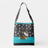 シェトランドシェプドッグ、1セブルシェットランド・ シープドッグ、ブラック&ブルー クロスボディバッグ (裏面)