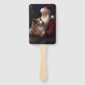 シェトランドシープドッグサンタクロースフェスティバルクリスマス ハンドファン (正面)