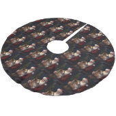 シェトランドシープドッグサンタクロースフェスティバルクリスマス ブラッシュドポリエステルツリースカート (アングル)