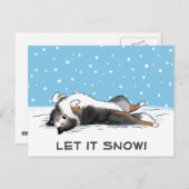 シェトランドシープドッグブルーマーレシェットランド・ シープドッグドッグホリデイ シーズンポストカード (正面/裏面)