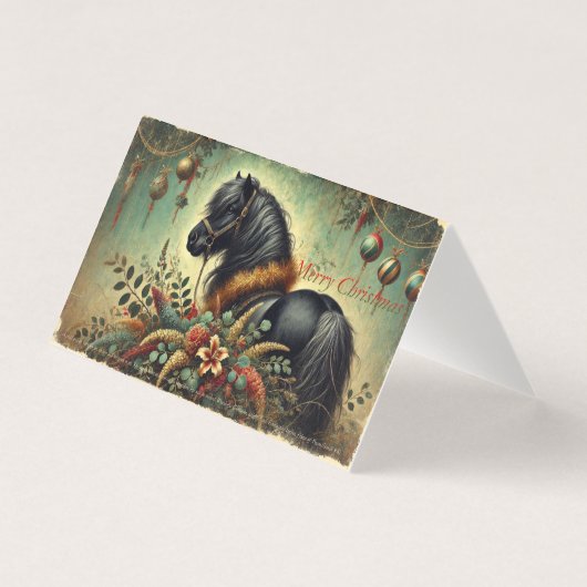 シェトランドポニークリスマスカード (正面)