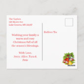 シェトランドポニーパーソナライズされたクリスマス ポストカード (裏面)