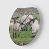 シェトランド諸島のヒツジ5 ラージ壁時計 (傾斜)