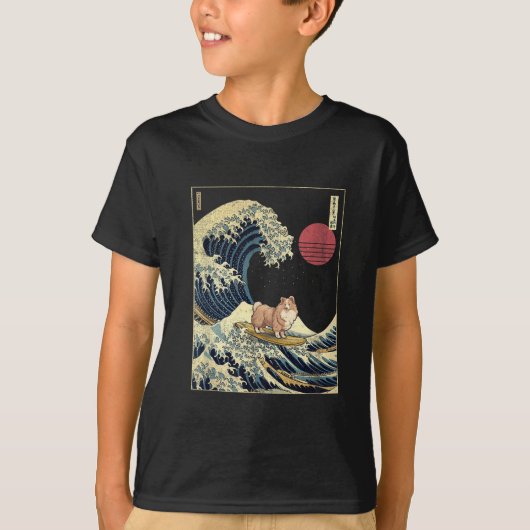 シェトランド・シープドッグ シェルティ 日本 神奈川 波 F Tシャツ (正面)