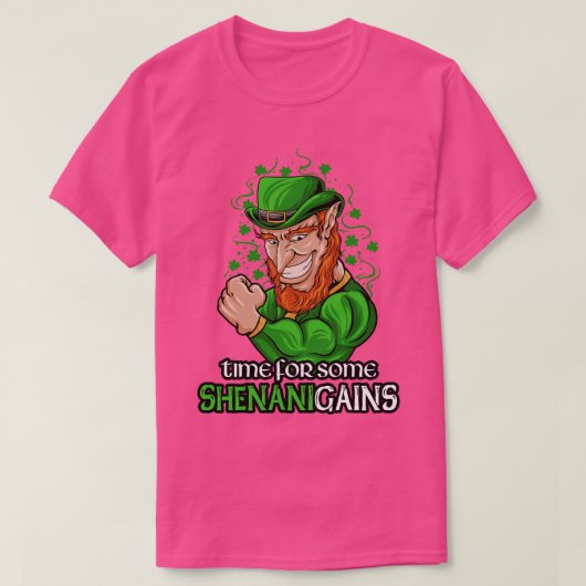 シェナニガインおもしろいSt paddys dayジムアイリッシュリフティング Tシャツ (デザイン正面)