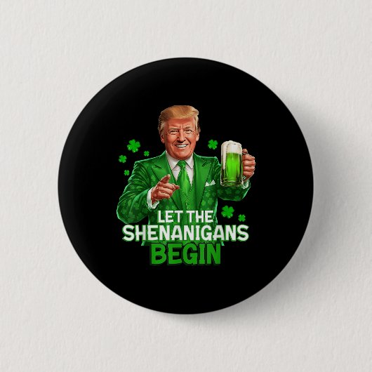 シェナニガンがトランプおもしろいを始めよう。 缶バッジ (正面)