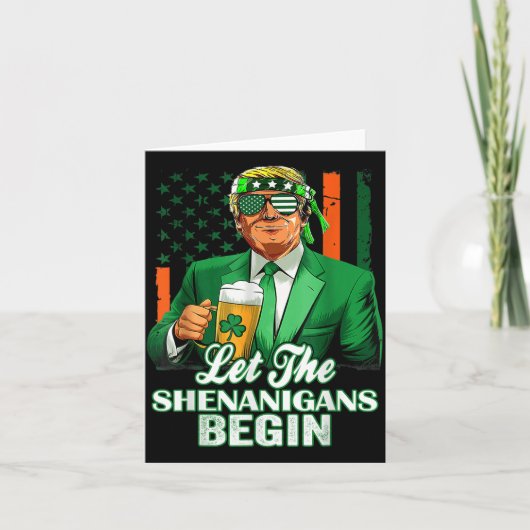 シェナニガンがトランプSt patricks dayを始める カード (正面)