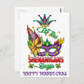 シェナニガンがマルディグラのはがきを開始しよう ポストカード (正面/裏面)