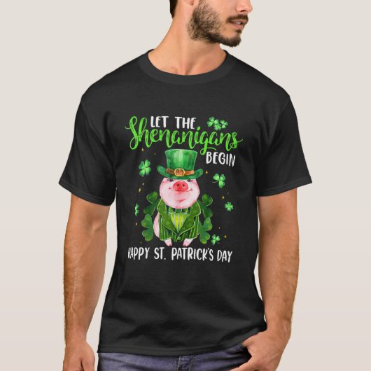 シェナニガンが豚の恋人を始める農家St Pat Tシャツ (正面)