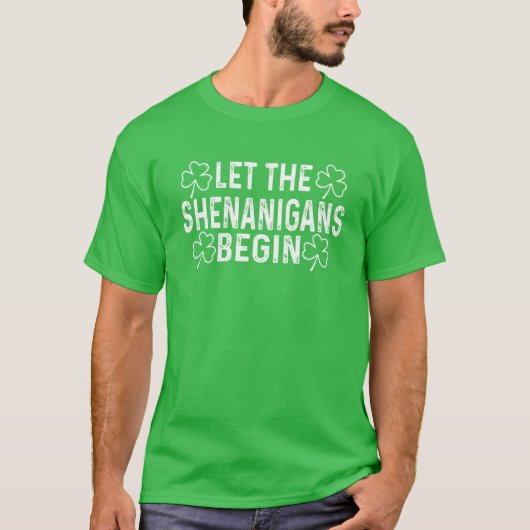 シェナニガンが飲み始めようSt patricks Tシャツ (正面)
