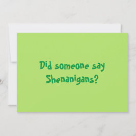 シェナニガンって言った？ハッピーパトリックスの日 招待状
