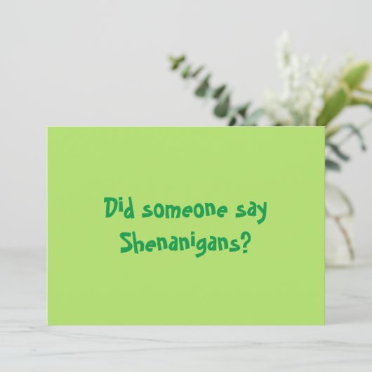 シェナニガンって言った?ハッピーパトリックスの日 招待状 (スタンド正面)