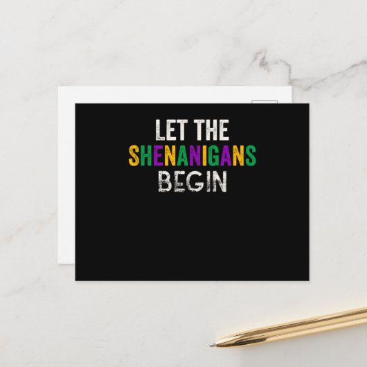 シェナニガンにマルディグラを始めさせる ポストカード (正面/裏面インサイチュ)