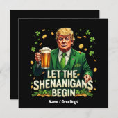 シェナニガンに切り株おもしろいの聖パトリックを始めさせる 招待状 (正面/裏面)