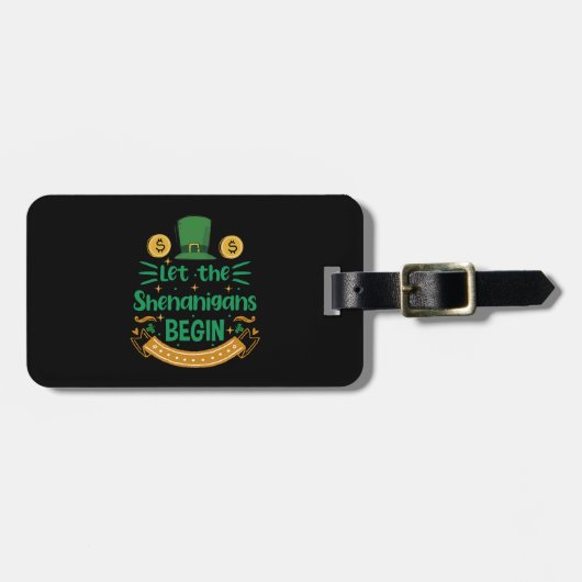 シェナニガンに聖パトリックの日を始めさせる ラゲッジタグ (正面横)