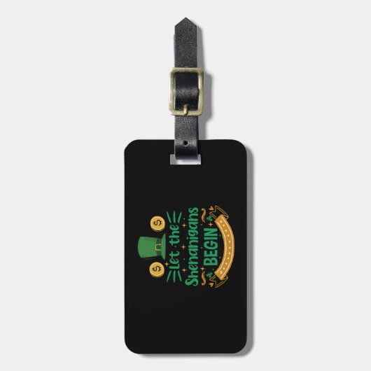シェナニガンに聖パトリックの日を始めさせる ラゲッジタグ (正面縦)