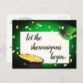 シェナニガンにSt patricks侵攻を開始させる インビテーションポストカード (正面/裏面)