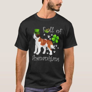 シェナニガンのセントベルナード犬アイルランドのTシャツでいっぱいだ Tシャツ