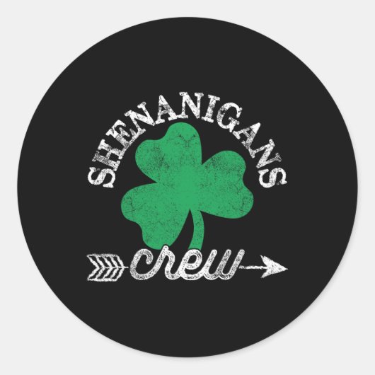 シェナニガンクルーSt patricks dayシェナニゲータースクア ラウンドシール (正面)