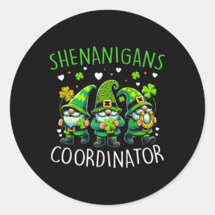 シェナニガンコーディネーターSt patricks dayグリーングノーム ラウンドシール