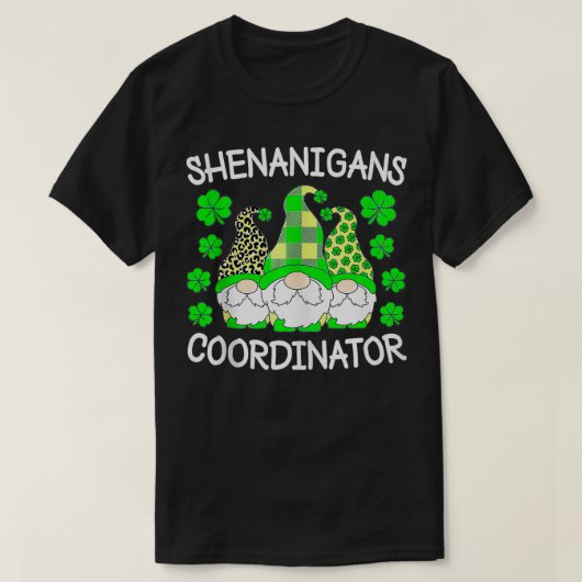 シェナニガンコーディネーターSt patricks dayグリーングノーム Tシャツ (デザイン正面)