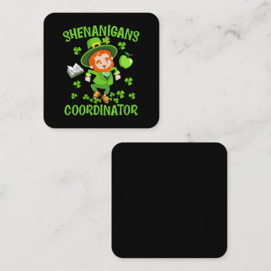 シェナニガンスおもしろいコーディネーター先生セントパトリック スクエア名刺 (正面/裏面)