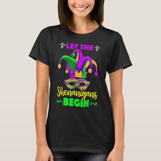 シェナニガンスがマスクマルディグラカーニバルを始める Tシャツ (正面)