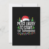 シェナニガンスのクリスマスファムを始める可能性が最も高い 招待状 (正面)