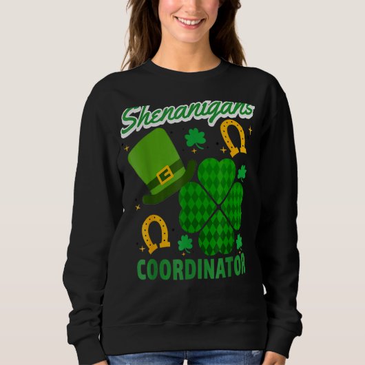 シェナニガンスのコーディネーターLeprechaun St Patrick S Da スウェットシャツ (正面)
