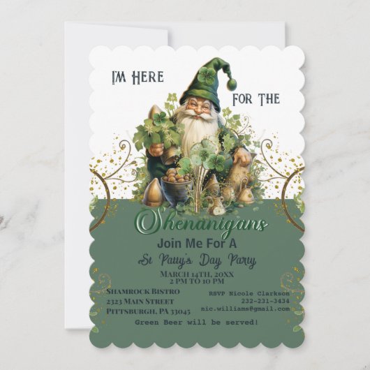 シェナニガンスのヴィンテージSt pattys day 招待状 (正面)