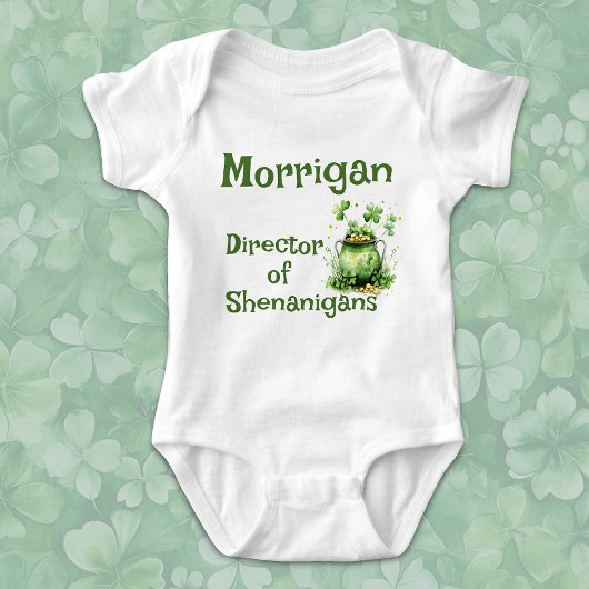シェナニガンス・シャムロックポット・オブ・金ゴールド ベビーボディスーツ