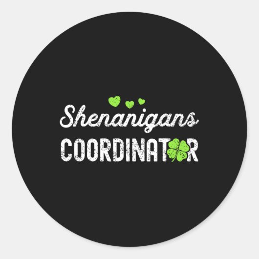 シェナニガンズコーディネーターHappySt patricks day・テアック ラウンドシール (正面)