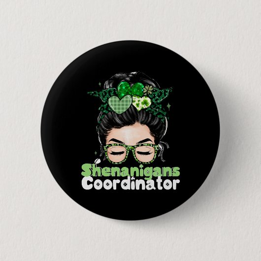 シェナニガンズコーディネーターSt patricks day女性1 缶バッジ (正面)