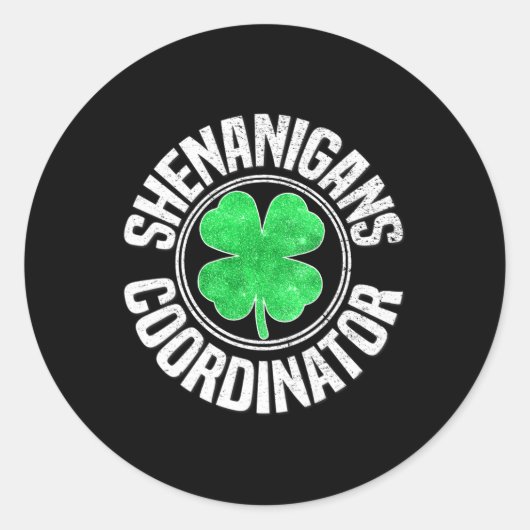 シェナニガンズコーディネーターSt patricks day・シャムロック1世 ラウンドシール (正面)