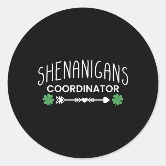 シェナニガンズコーディネーターSt patricks day ラウンドシール (正面)
