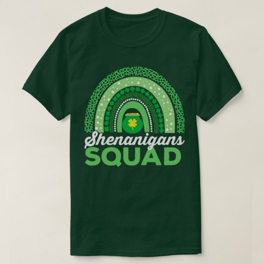 シェナニガンズスクワッドSt patricks dayレインボーチーム Tシャツ (デザイン正面)