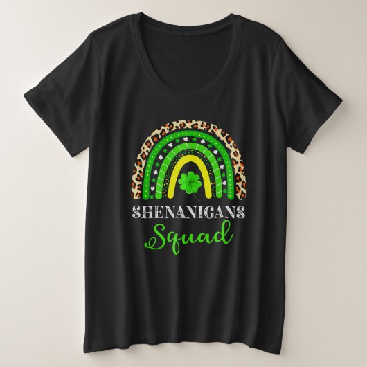 シェナニガンズスクーおもしろいドSt patricks dayレインボー プラスサイズTシャツ (デザイン正面)